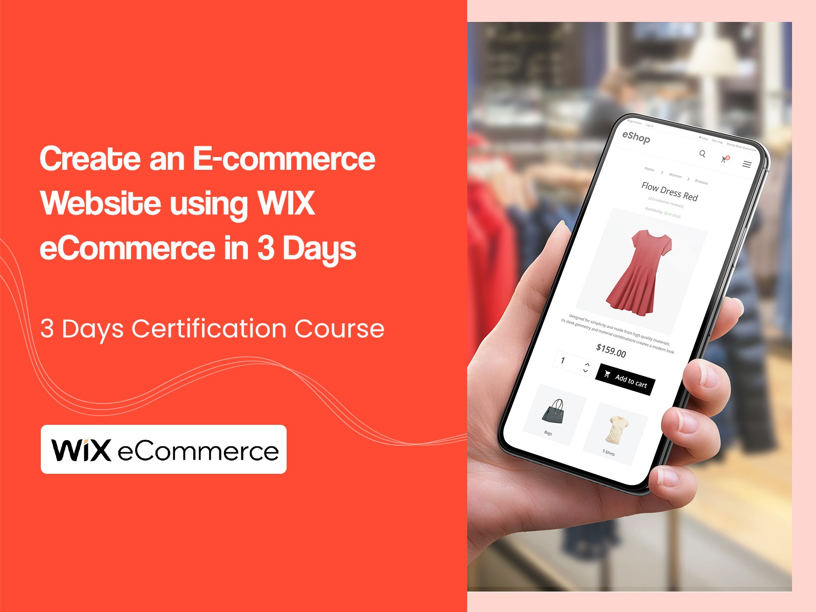 Create an E-commerce Website using WIX eCommerce in 3 Days course in Singapore