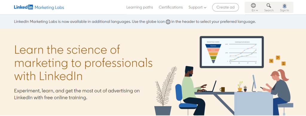 LinkedIn Marketing Labs free online training courses