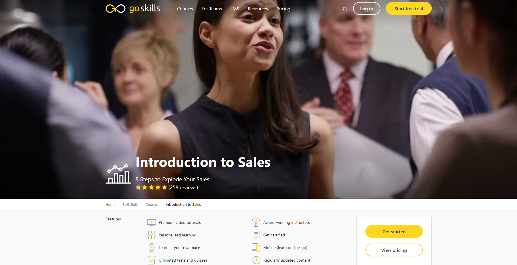 screenshot of GoSkills Online Sales course