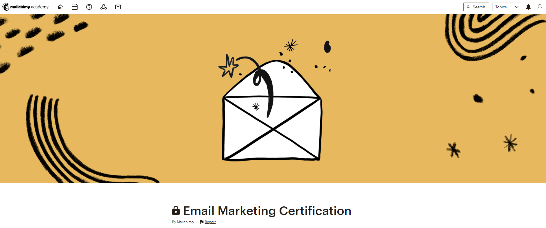 screenshot of Mailchimp Academy’s email marketing certification course
