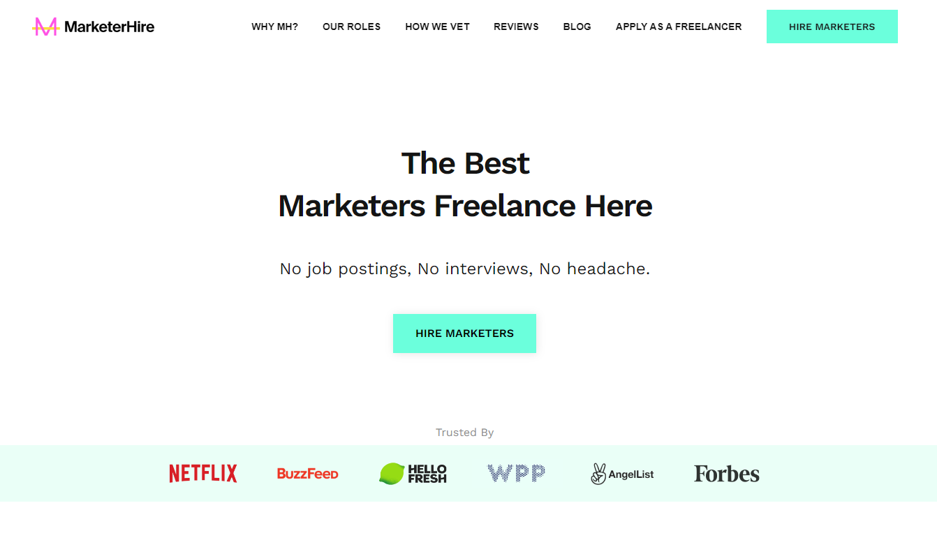 marketerhire freelance marketplace