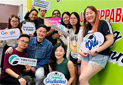 Google marketing course participants in FirstCom Academy Singapore