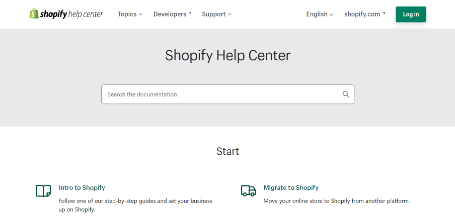 Shopify Help Center learning resources